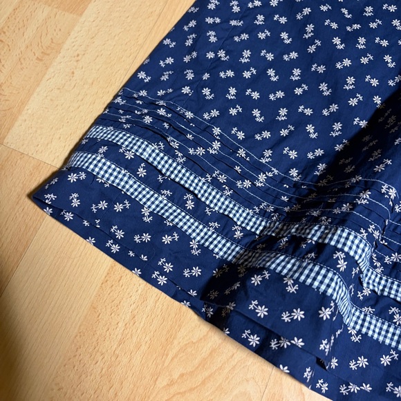 Doen Beatrice Navy and White Floral Mini Dress Cotton Poplin - Picture 9 of 14